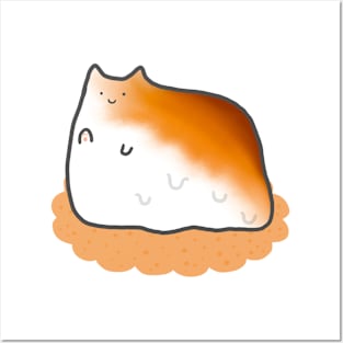 Toasted Marshmallow Cat Simple Cute Sweet Neko Meme Funny Food Anime Posters and Art